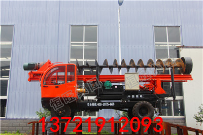 轮式电动螺旋打桩机 软土地基打桩机 建筑盖房子打桩机