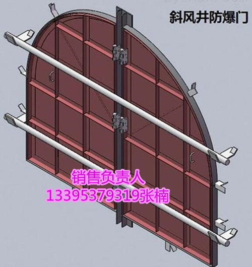 MFBX风井防爆门 矿用双扇式斜风井防爆门