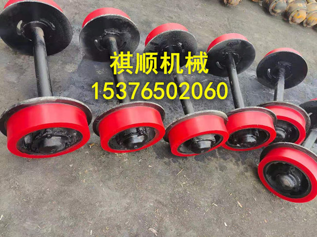 聚氨酯缓冲轮对 矿车人车用600轨距轮对