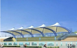 松滋膜结构产品维修 异形钢弧顶膜结构车棚 松滋汽车棚张拉膜