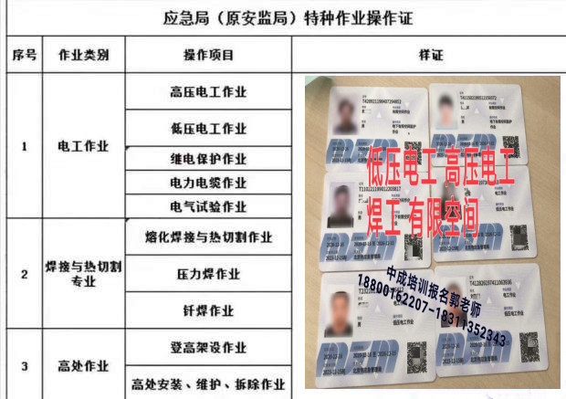 北京有限空间登高焊工低压电工建筑八大员物业经理项目经理怎么报名