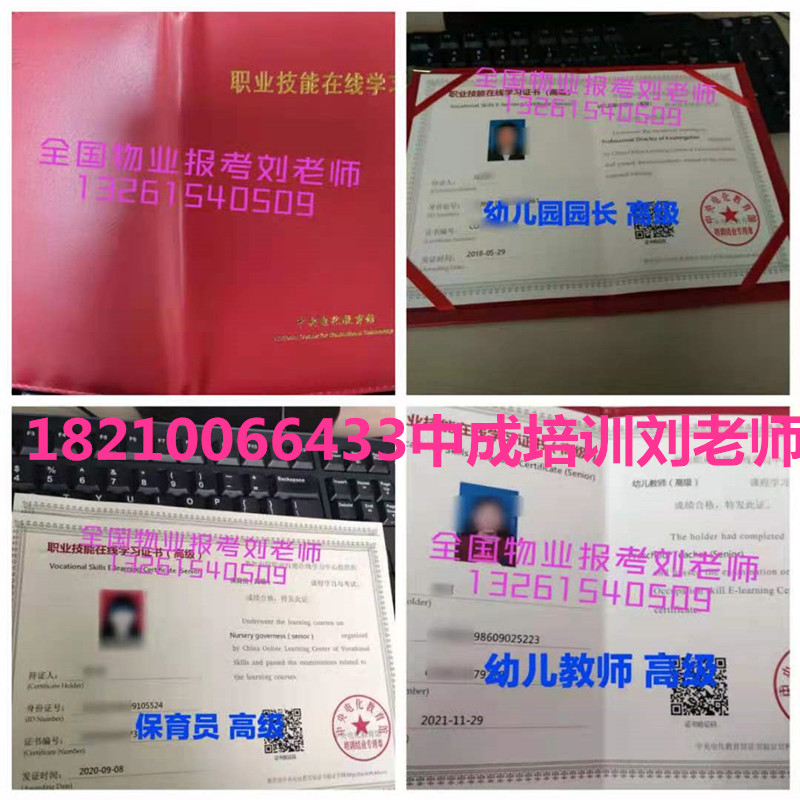 云南楚雄幼儿园高级园长证怎么考报名条件有哪些中控值机员房地产经纪人人力资源师技师