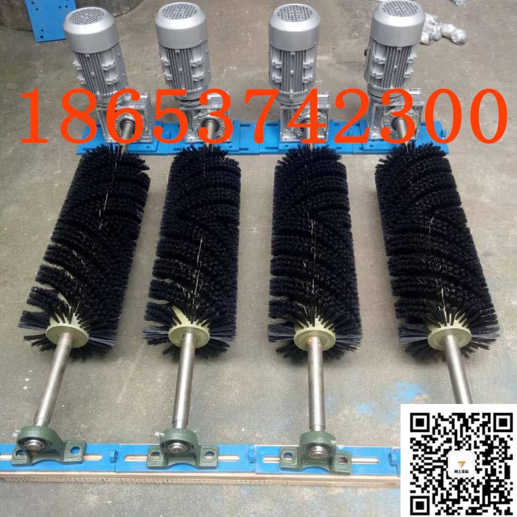 输送机尼龙电动滚刷清扫器B-1200皮带机毛刷电动清扫器厂家