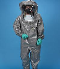 雷克兰CT3S450呼吸器内置式防酸碱C级防化服的标准