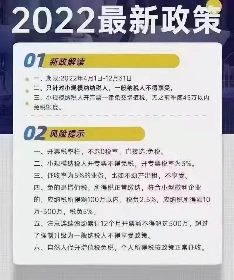 2022年小规模企业免征增值税税收优惠详解