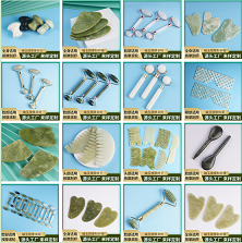 生产玉滚轮套装 多款式金属手柄脸部按 摩滚轮